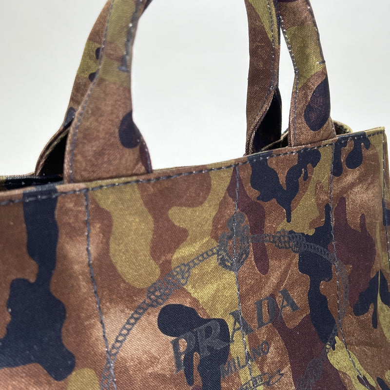 CANAPA CAMOUFLAGE BAG Large Top handle bag in Canvas, Silver Hardware