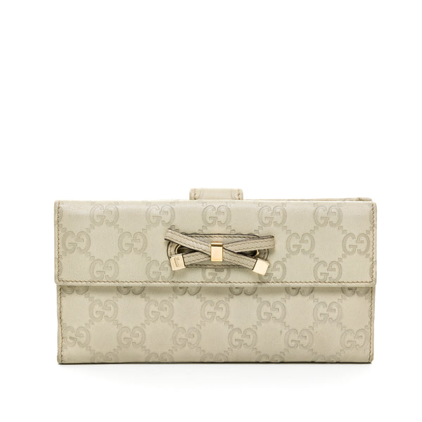 Guccissima Bow Continental Wallet in Guccissima leather, Silver Hardware