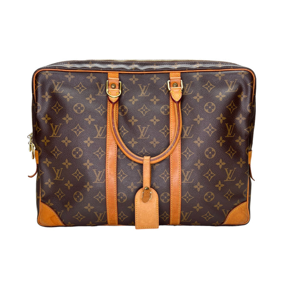Porte-Documents Voyage PM Briefcase in Monogram coated canvas, Gold Hardware