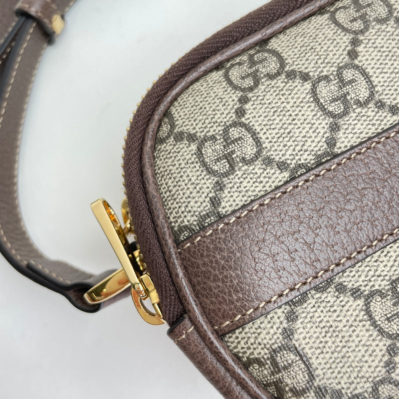 Ophidia GG Supreme  Crossbody bag in Monogram coated canvas, Gold Hardware