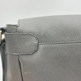 Roman MM Messenger bag in Taiga leather, Silver Hardware