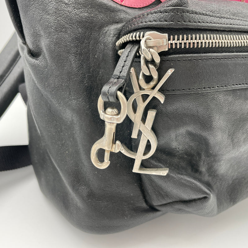 Love Appliqué City Mini Backpack in Sheepskin, Silver Hardware
