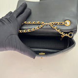 Flap Heart Chain Crossbody bag in Lambskin, Brushed Gold Hardware