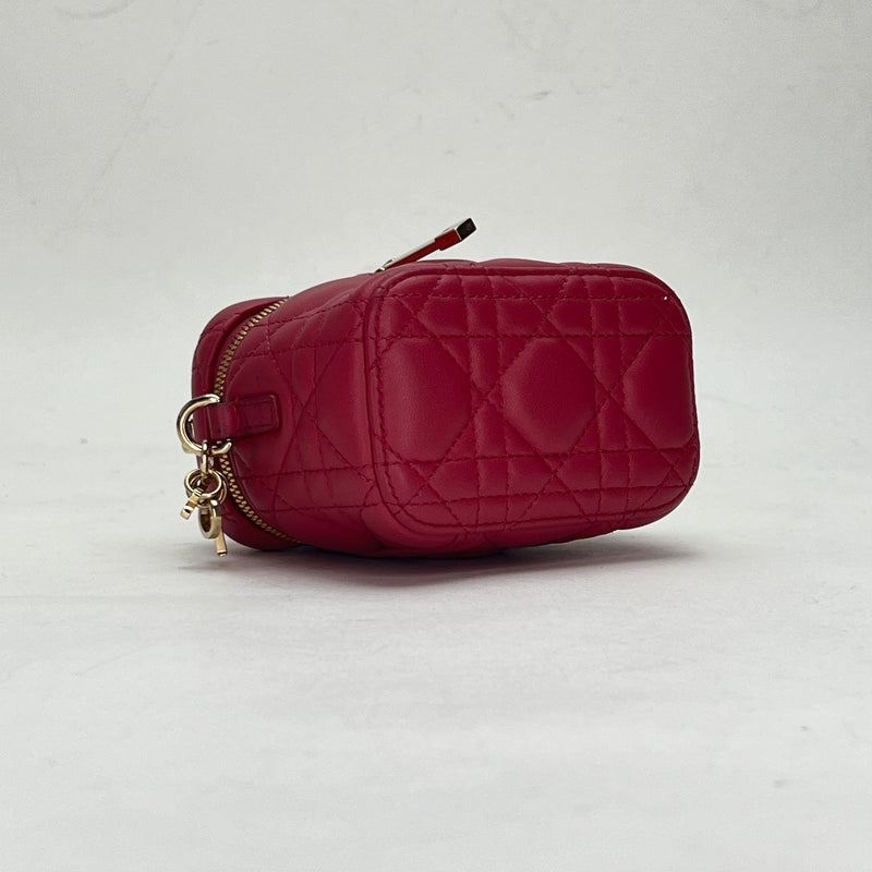 Lady Dior Vanity Micro Crossbody bag in Lambskin, Gold Hardware