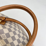 Saleya Damier Azur PM Top handle bag in Coated canvas, Gold Hardware
