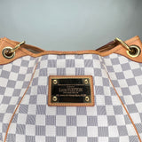 Galliera Damier Azur PM Shoulder bag in Coated canvas, Gold Hardware