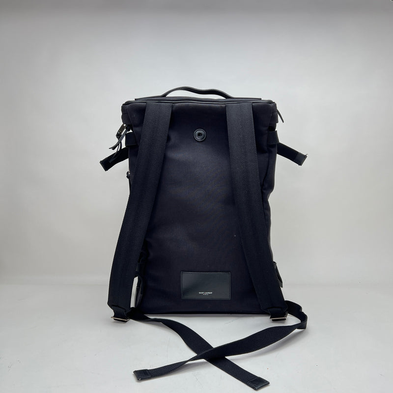 Sac Backpack in Canvas, Silver Hardware