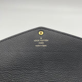 Sarah Long Black Wallet in Monogram Empreinte Leather, Gold hardware