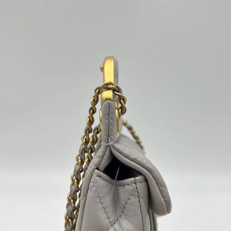 Lady Handle Top handle bag in Lambskin, Gold Hardware