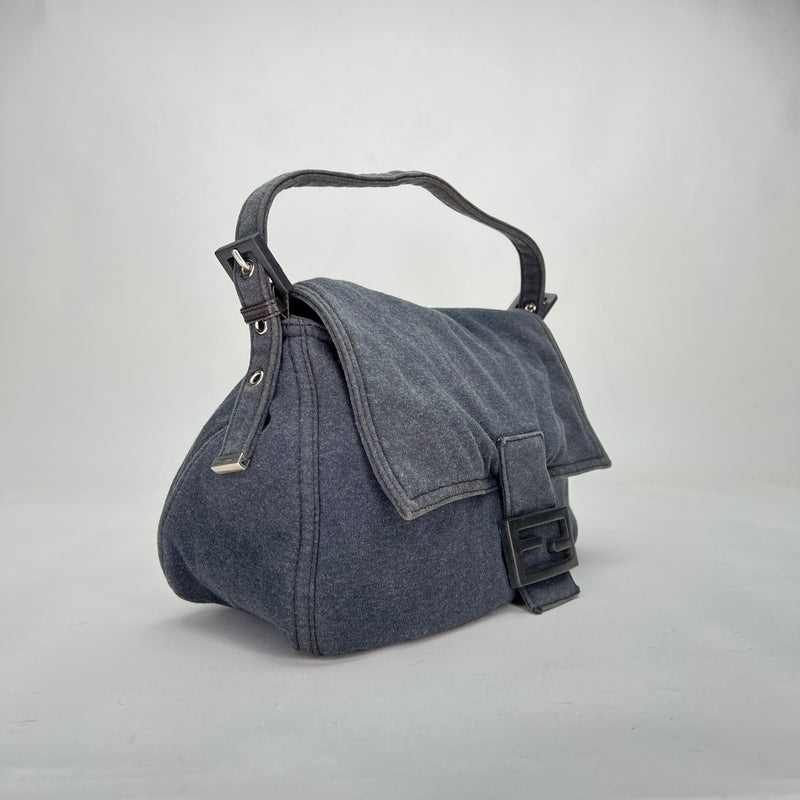 Baguette Mamma Shoulder bag in Wool, Silver Hardware