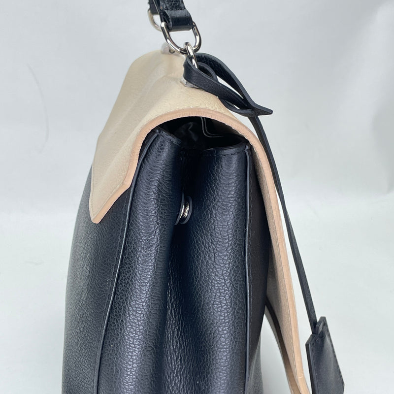 Lockme II Top handle bag in Calfskin, Silver Hardware
