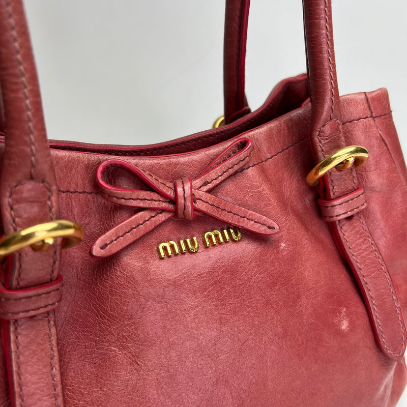VITELLO SHINE 2WAY Top handle bag in Calfskin, Gold Hardware