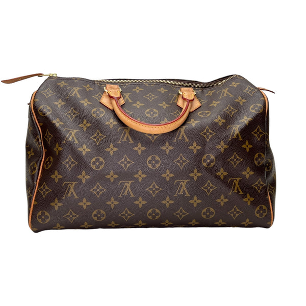 SPEEDY 35 35 Top handle bag in Coated canvas, Gold Hardware