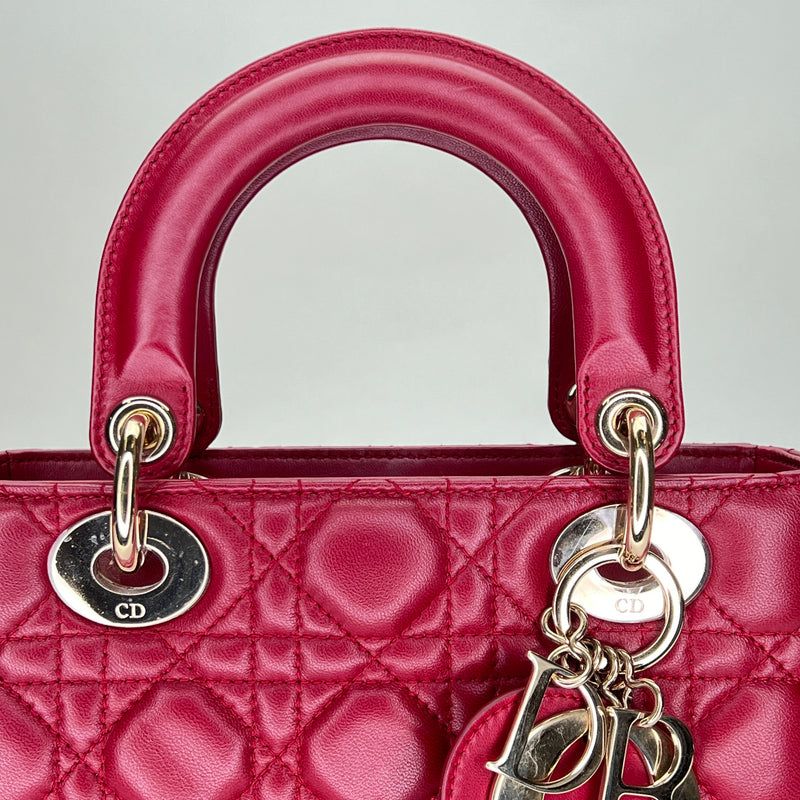 Lady Dior Small Small Top handle bag in Lambskin, Gold Hardware