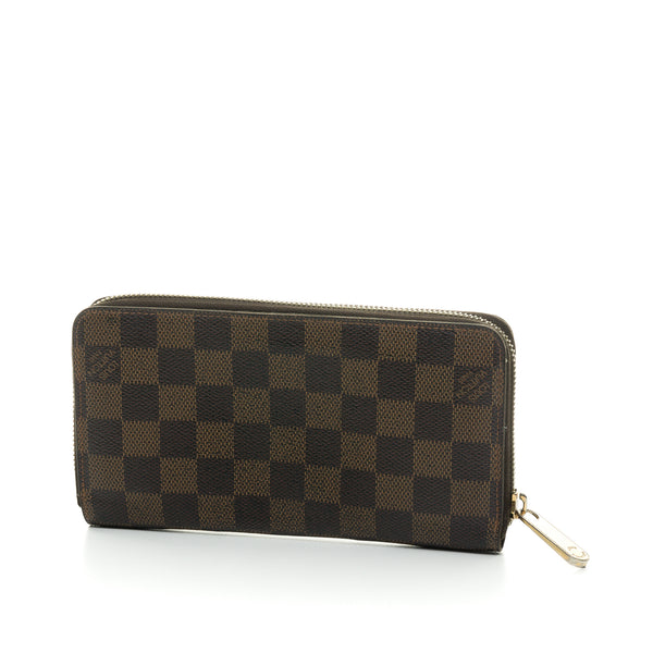 Zippy Long Wallet in Coated canvas, Gold Hardware