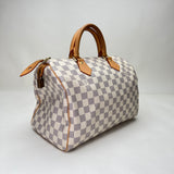 Speedy Damier Azur 30 Top handle bag in Coated canvas, Gold Hardware