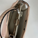 Peekaboo Medium Top handle bag in Calfskin, Silver Hardware