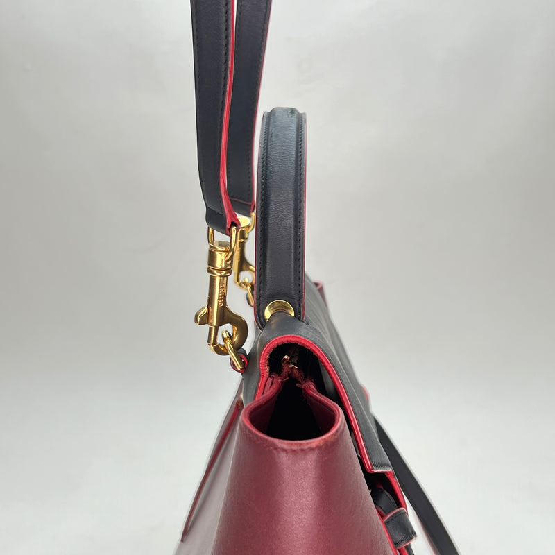 Belt Bag Mini Top handle bag in Calfskin, Gold Hardware