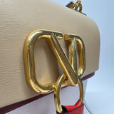 V Ring Flap Shoulder bag in Calfskin, Gold Hardware