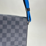 DISTRICT MESSENGER DAMIER GRAPHITE Crossbody bag in Coated canvas, Silver Hardware