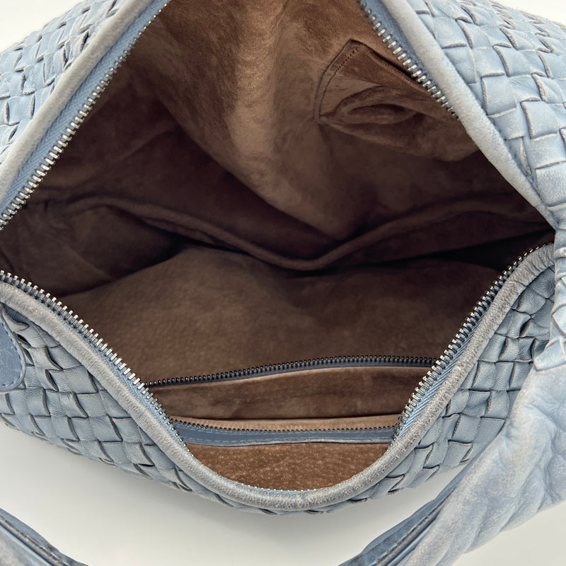 One Shoulder Hobo Bag Shoulder bag in Intrecciato leather, Gunmetal Hardware