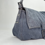 Baguette Mamma Shoulder bag in Wool, Silver Hardware