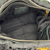 Gaufre Medium Top handle bag in Nylon, Gold Hardware