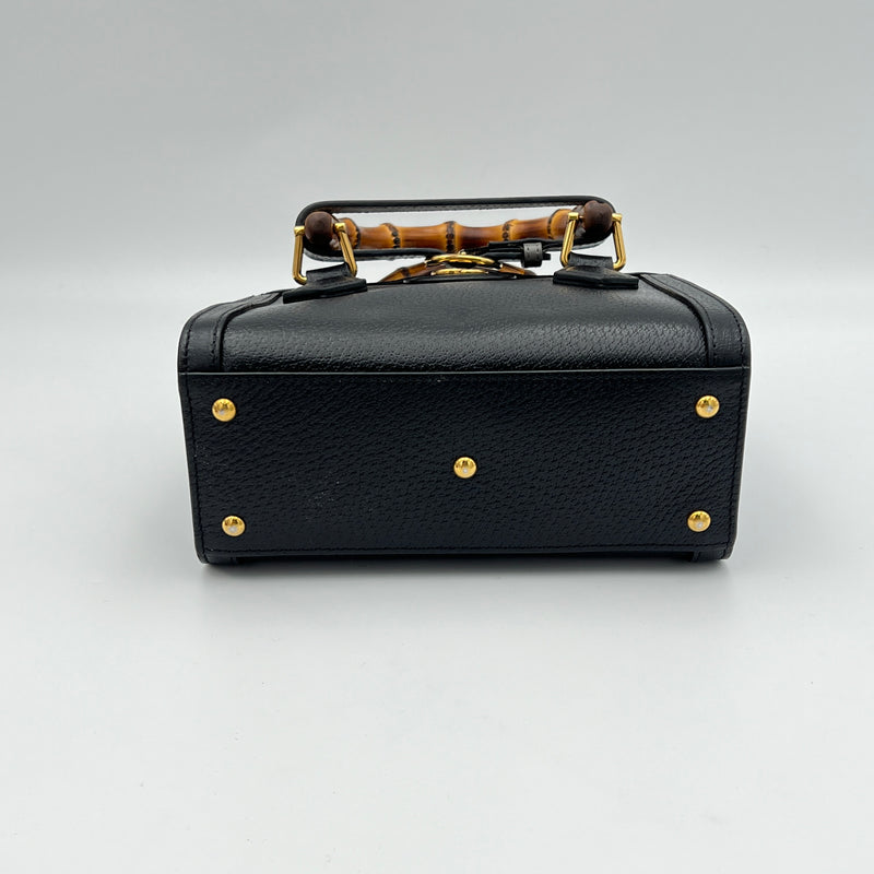 Diana Bamboo Mini Tote bag in Calfskin, Gold Hardware