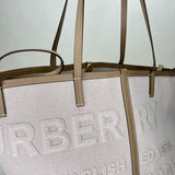 Beach Tote bag in Canvas, Gold Hardware