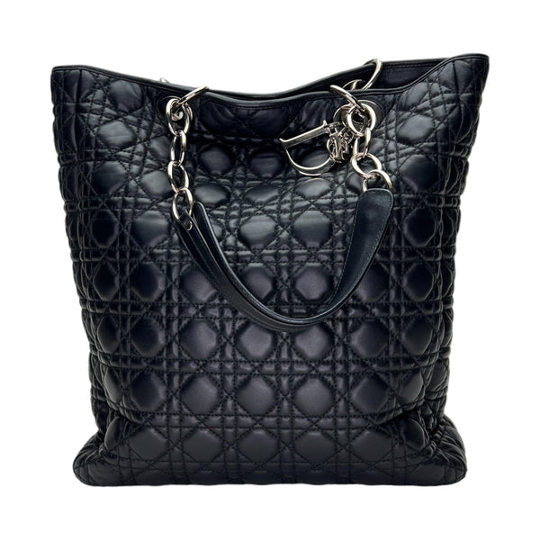 Soft Cannage Lady Dior Tote bag in Lambskin, Silver Hardware