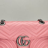 GG Marmont Small Shoulder bag in Calfskin, Silver Hardware