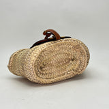 Mini Marcie basket Mini Top handle bag in Raffia, Gold Hardware