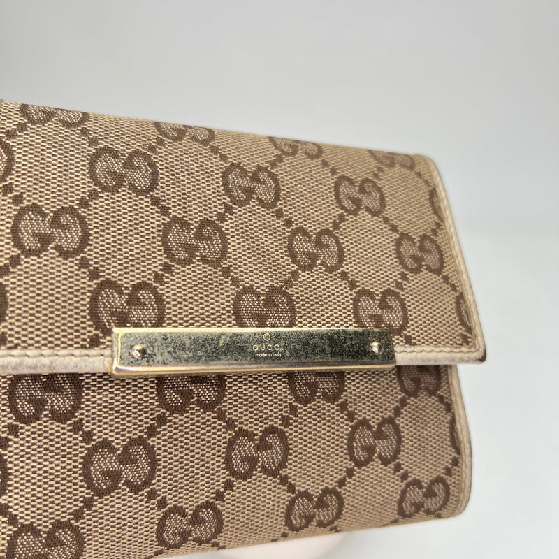 GG Canvas Compact Wallet in Jacquard, Light Gold Hardware