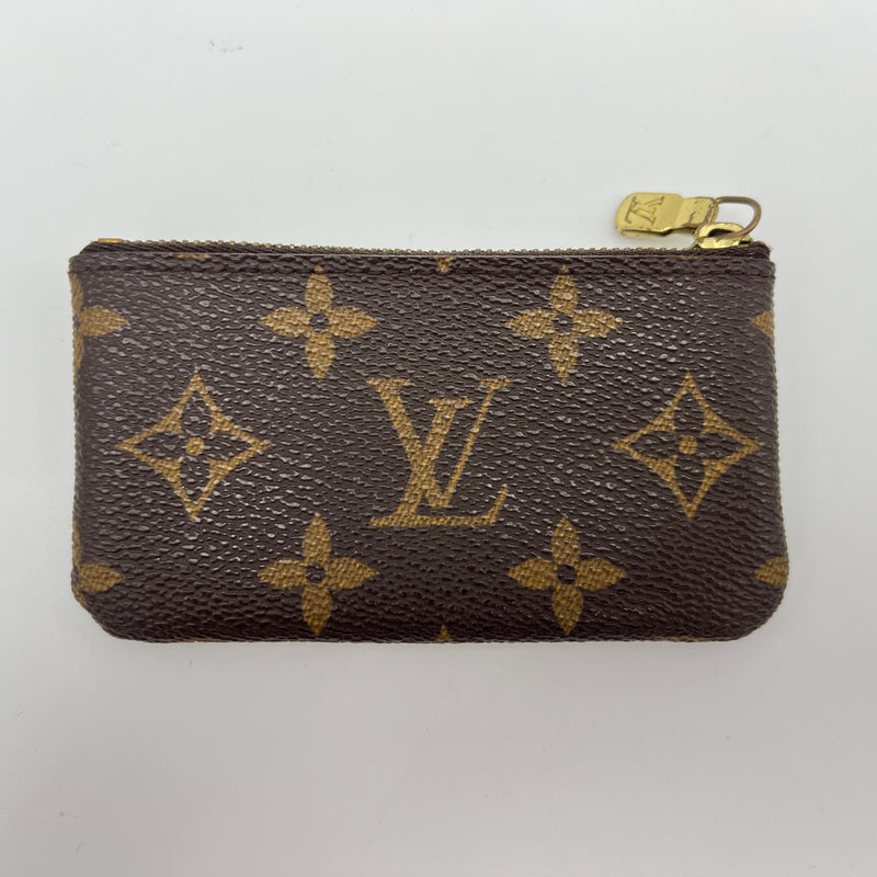 Zip Coin purse in Monogram coated canvas, Gold Hardware