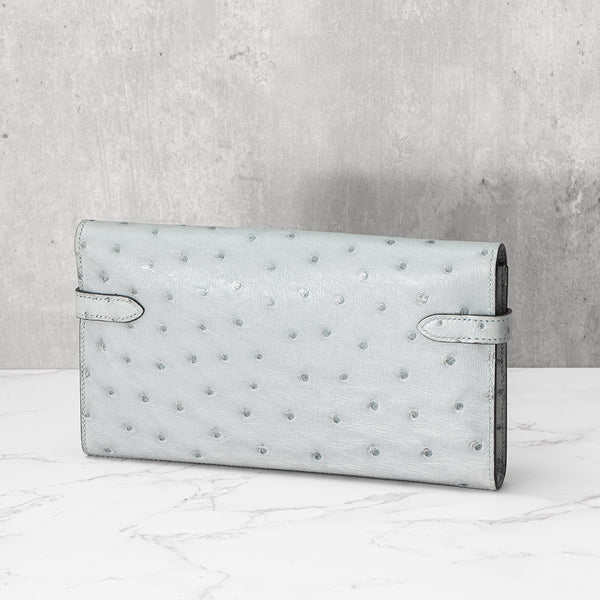 Kelly Wallet in Exotic Leather, Silver Hardware