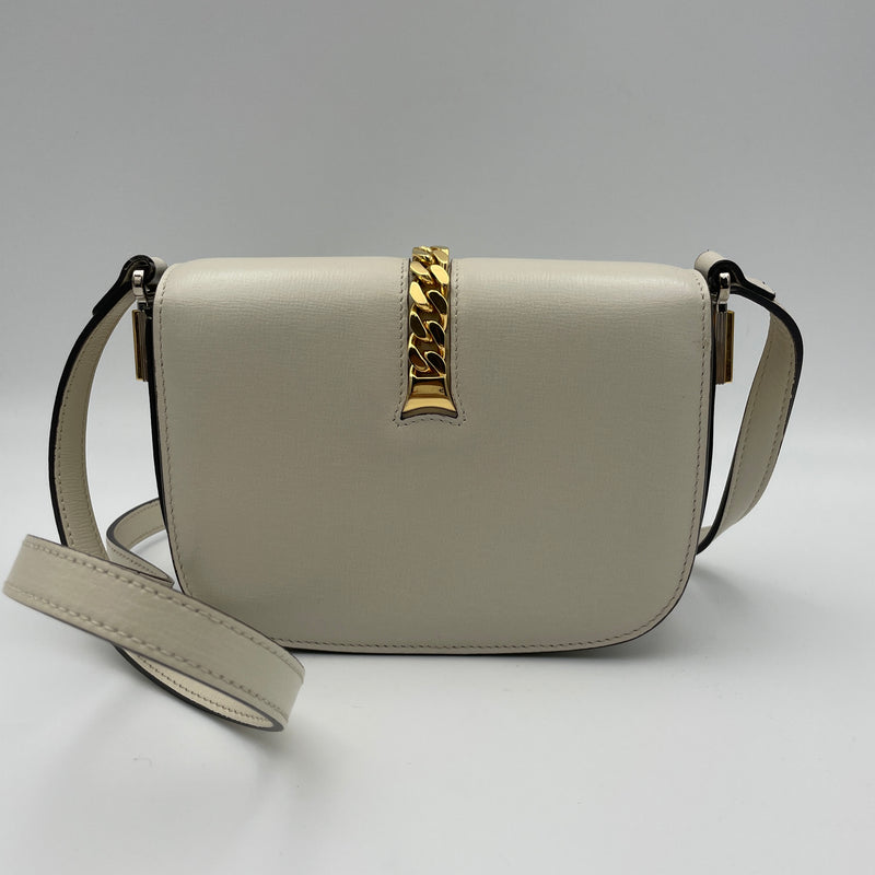 Sylvie 1969 Mini Crossbody bag in Calfskin, Gold Hardware