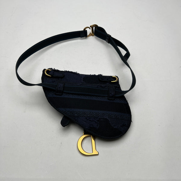 Saddle Belt bag in Jacquard, Gold Hardware