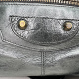 Part Time Top handle bag in Distressed leather, Gunmetal Hardware
