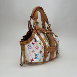 M92348 MULTICOLOR THEDA PM WHITE PM Top handle bag in Coated canvas, Gold Hardware