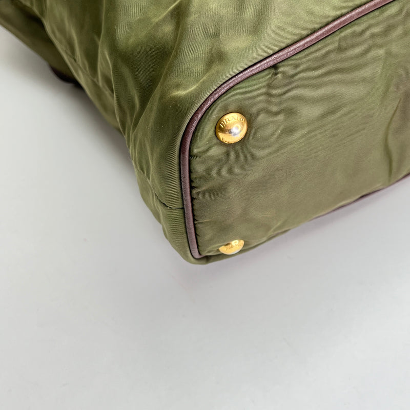 Nylon 2 way bag Top handle bag in Nylon, Gold Hardware