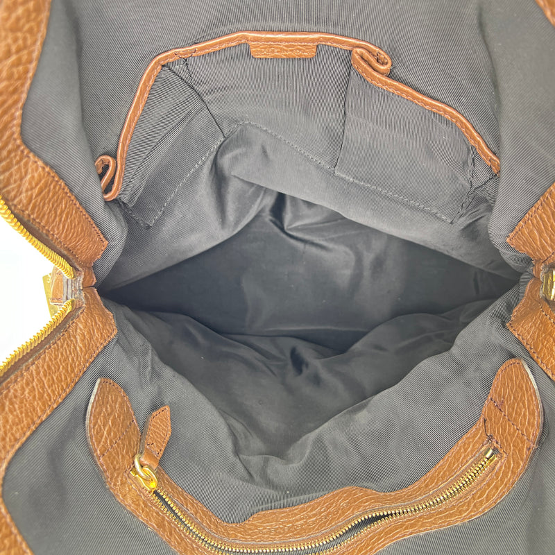 Hobo Tote bag in Calfskin, Gold Hardware