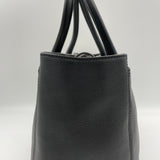 Executive Cerf Top handle bag in Calfskin, Silver Hardware