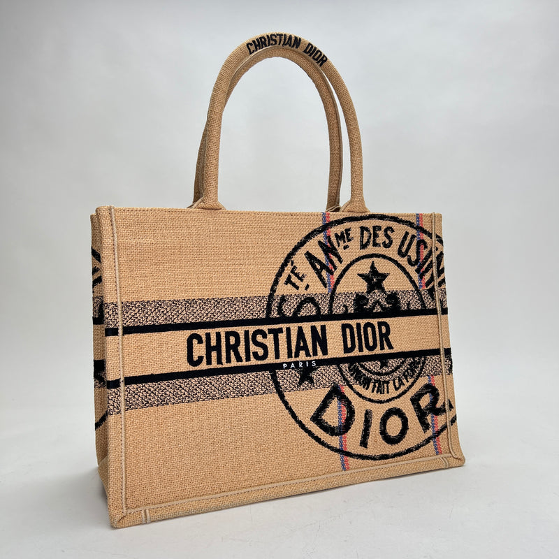 Book Tote Jute Embroidered  Medium Tote bag in Canvas, N/A Hardware