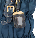 Gaufre Medium Top Handle Bag in Nylon, Gold Hardware