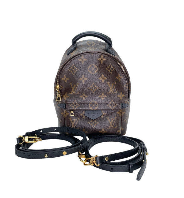 Palm Spring Mini Backpack in Monogram coated canvas, Gold Hardware