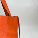22 Top handle bag in Clemence Taurillon leather, Silver Hardware