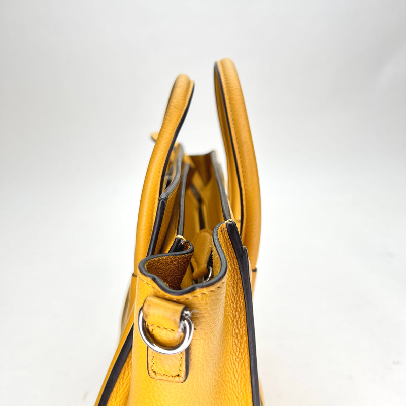 Luggage Nano Top handle bag in Calfskin, Silver Hardware
