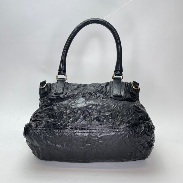Pandora Medium Shoulder bag in Distressed leather, Gold Hardware