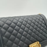 Boy Medium Crossbody bag in Caviar leather, Gold Hardware