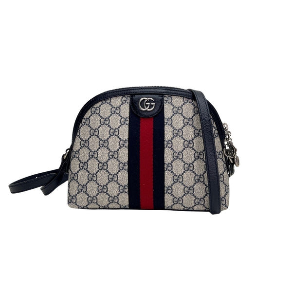 Ophidia Small Crossbody bag in Monogram coated canvas, Silver Hardware